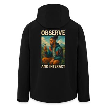 Observer et interagir - Veste softshell homme en polyester recyclé Stanley/Stella - noir - Dos - AI Model Male 185 light (185cm)