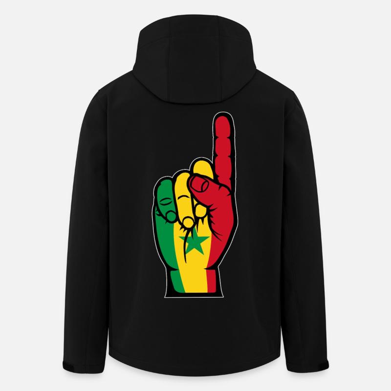 Senegal Flagge Hand - Recycelte Männer Softshell-Jacke von Stanley/Stella - Schwarz