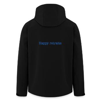 RETRAITE. BONNE RETRAITE. JOYEUSE RETRAITE. COEUR - Veste softshell homme en polyester recyclé Stanley/Stella - noir - Dos - AI Model Male 185 light (185cm)