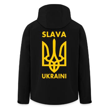 Ukraine - Men’s Recycled Softshell Jacket by Stanley/Stella - black - Back - AI Model Male 185 light (185cm)