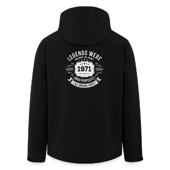 May 1971 Gift 55th Anniversary May 1971 - Men’s Recycled Softshell Jacket by Stanley/Stella - black - Back - AI Model Male 185 light (185cm)