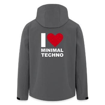 I LOVE MINIMAL TECHNO - Veste softshell homme en polyester recyclé Stanley/Stella - noir - Dos - AI Model Male 185 light (185cm)