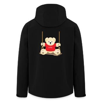 Teddy bear on the swing - Recycelte Männer Softshell-Jacke von Stanley/Stella - Schwarz - Hinten - AI Model Male 185 light (185cm)