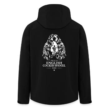 English Cocker Spaniel Dad Dog Dog Wilsigns - Men’s Recycled Softshell Jacket by Stanley/Stella - black - Back - AI Model Male 185 light (185cm)