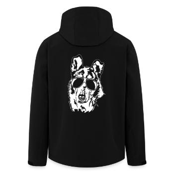 Kurzhaar Collie Sonnenbrille Hunde Hund Wilsigns - Recycelte Männer Softshell-Jacke von Stanley/Stella - Schwarz - Hinten - AI Model Male 185 light (185cm)