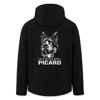 PICARD life is better Hundespruch Hunde Wilsigns - Recycelte Männer Softshell-Jacke von Stanley/Stella - Schwarz - Hinten - AI Model Male 185 light (185cm)
