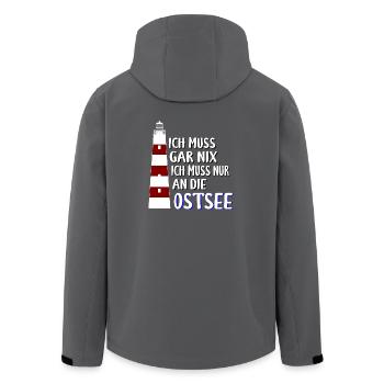 Ich muss gar nix - Ich muss nur an die Ostsee - Recycelte Männer Softshell-Jacke von Stanley/Stella - Schwarz - Hinten - AI Model Male 185 light (185cm)