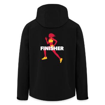 Running Finisher - Run - Fitness - Men’s Recycled Softshell Jacket by Stanley/Stella - black - Back - AI Model Male 185 light (185cm)