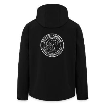 DEUTSCH LANGHAAR Jagdgebrauchshund Jagd Wilsigns - Recycelte Männer Softshell-Jacke von Stanley/Stella - Schwarz - Hinten - AI Model Male 185 light (185cm)