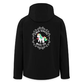 Einen Scheiss muss ich Einhorn - Recycelte Männer Softshell-Jacke von Stanley/Stella - Schwarz - Hinten - AI Model Male 185 light (185cm)