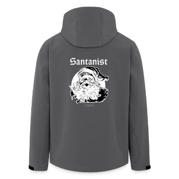 Ugly Christmas Santa Design Santanist - Men’s Recycled Softshell Jacket by Stanley/Stella - black - Back - AI Model Male 185 light (185cm)