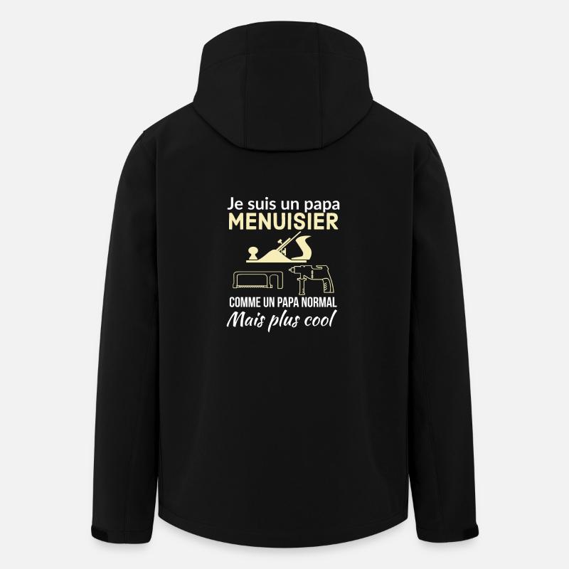 Papa menuisier - Veste softshell homme en polyester recyclé Stanley/Stella - noir