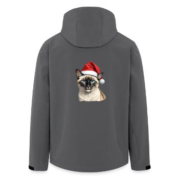 Siamesische Weihnachtskatze - Recycelte Männer Softshell-Jacke von Stanley/Stella - Schwarz - Hinten - AI Model Male 185 light (185cm)
