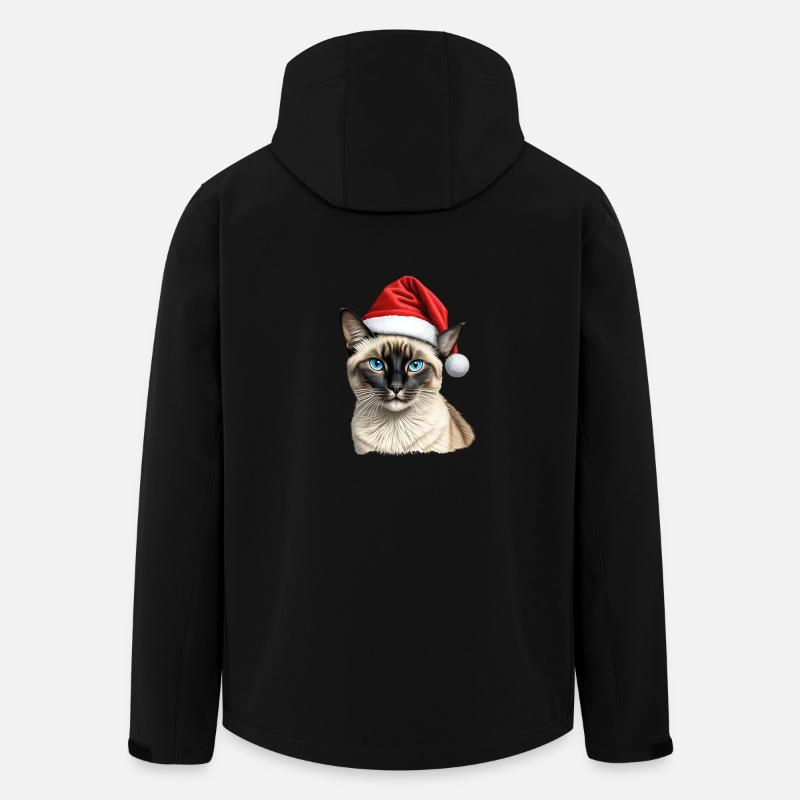 Siamesische Weihnachtskatze - Recycelte Männer Softshell-Jacke von Stanley/Stella - Schwarz