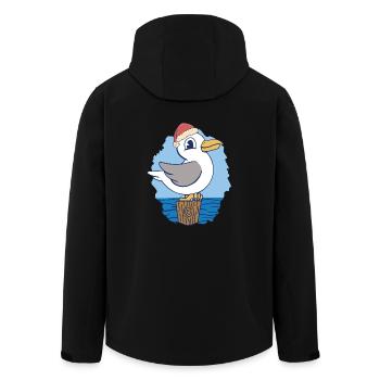 Père Noël maritime Saint-Nicolas Seagull Seagulls - Veste softshell homme en polyester recyclé Stanley/Stella - noir - Dos - AI Model Male 185 light (185cm)