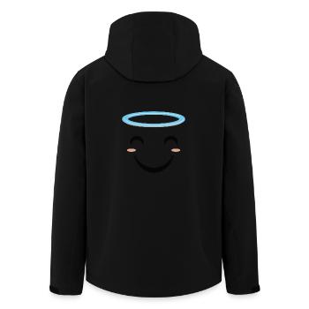 Lustiges Lachendes Halloween Engel Gesicht T-Shirt - Recycelte Männer Softshell-Jacke von Stanley/Stella - Schwarz - Hinten - AI Model Male 185 light (185cm)