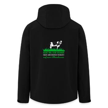 Kuhfladen - Recycelte Männer Softshell-Jacke von Stanley/Stella - Schwarz - Hinten - AI Model Male 185 light (185cm)