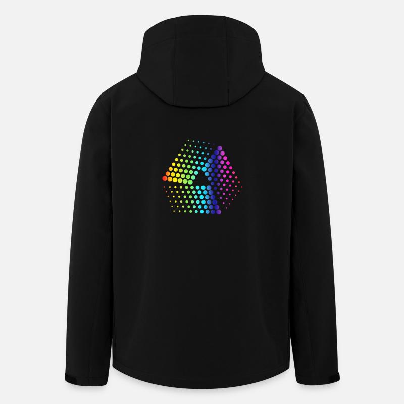 des points abstraits - Veste softshell homme en polyester recyclé Stanley/Stella - noir