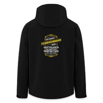 Feuerwehrmann - Recycelte Männer Softshell-Jacke von Stanley/Stella - Schwarz - Hinten - AI Model Male 185 light (185cm)