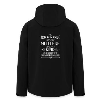 Ich bin das mittlere Kind der Grund für Regeln - Recycelte Männer Softshell-Jacke von Stanley/Stella - Schwarz - Hinten - AI Model Male 185 light (185cm)
