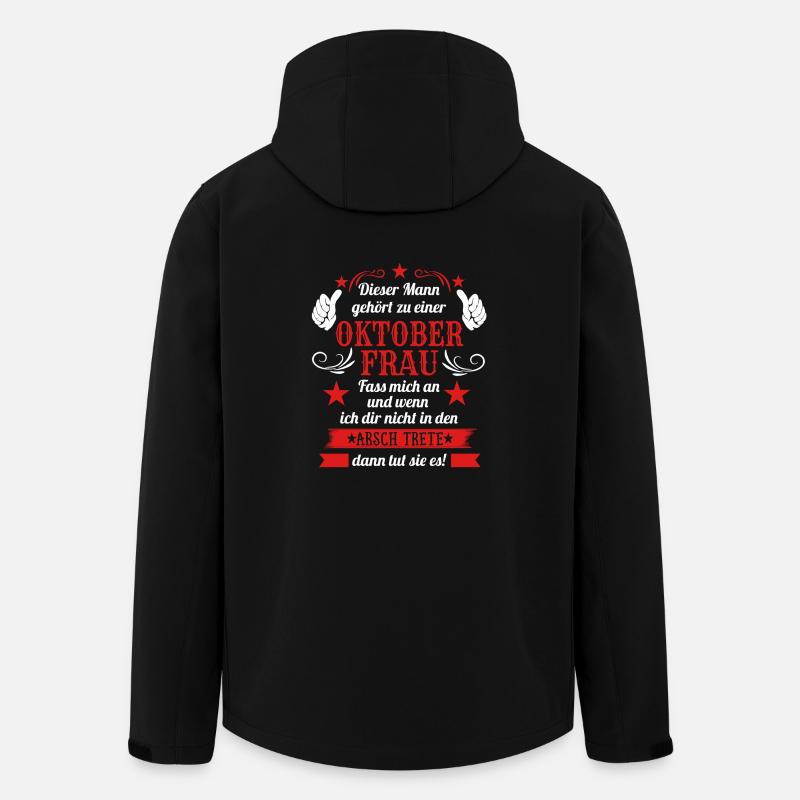 Mann vergeben an eine Oktober Frau Geschenk - Recycelte Männer Softshell-Jacke von Stanley/Stella - Schwarz