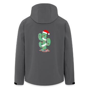 Christmas Cactus Christmas Cactus Gift Xmas - Men’s Recycled Softshell Jacket by Stanley/Stella - black - Back - AI Model Male 185 light (185cm)