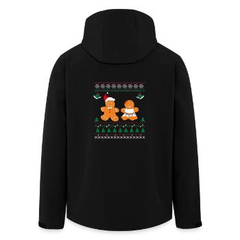 Gingerbread Ugly Christmas Christmas Gift - Men’s Recycled Softshell Jacket by Stanley/Stella - black - Back - AI Model Male 185 light (185cm)