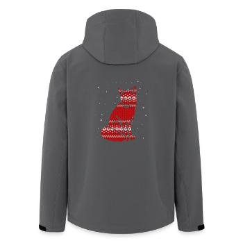 Weihnachten Fuchs - Strick Effekt - Recycelte Männer Softshell-Jacke von Stanley/Stella - Schwarz - Hinten - AI Model Male 185 light (185cm)