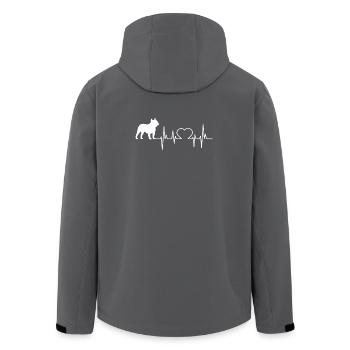 Shirt de bouledogue français cadeau - Veste softshell homme en polyester recyclé Stanley/Stella - charbon - Dos - AI Model Male 185 light (185cm)