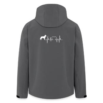 White sheepdog gift shirt - Men’s Recycled Softshell Jacket by Stanley/Stella - black - Back - AI Model Male 185 light (185cm)