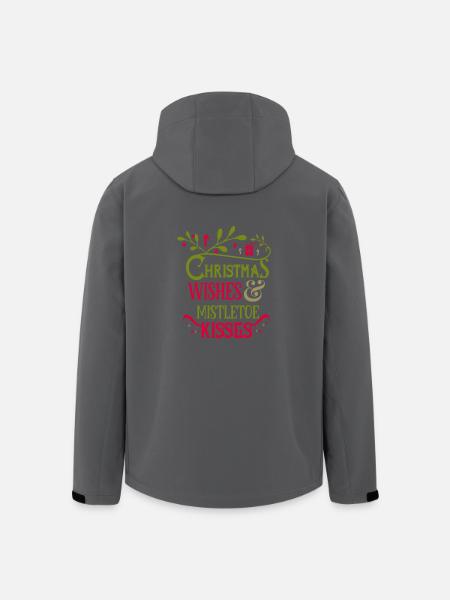 Christmas wishes and mistletoe kisses - Men’s Recycled Softshell Jacket by Stanley/Stella - black