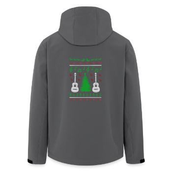 Musical instrument Guitar Ugly Christmas - Men’s Recycled Softshell Jacket by Stanley/Stella - black - Back - AI Model Male 185 light (185cm)