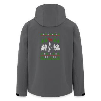 music drummer ugly christmas jumper - Men’s Recycled Softshell Jacket by Stanley/Stella - black - Back - AI Model Male 185 light (185cm)