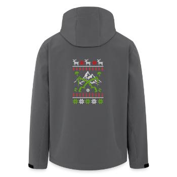 Climbing bouldering Ugly Christmas - Men’s Recycled Softshell Jacket by Stanley/Stella - black - Back - AI Model Male 185 light (185cm)