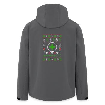 Nurse nursing profession Ugly Christmas - Men’s Recycled Softshell Jacket by Stanley/Stella - black - Back - AI Model Male 185 light (185cm)