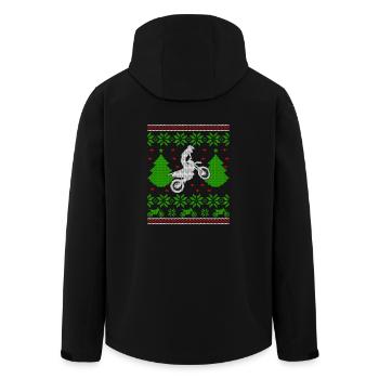 dirtbike motorcross ugly christmas - Recycelte Männer Softshell-Jacke von Stanley/Stella - Schwarz - Hinten - AI Model Male 185 light (185cm)