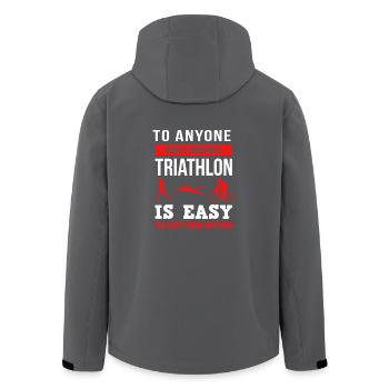 Triathlon TShirt · Triathletin · Triathlet · Sport - Recycelte Männer Softshell-Jacke von Stanley/Stella - Schwarz - Hinten - AI Model Male 185 light (185cm)