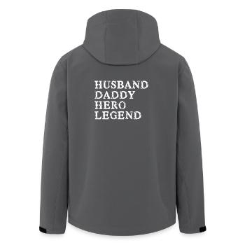 husband dad hero legend - Men’s Recycled Softshell Jacket by Stanley/Stella - black - Back - AI Model Male 185 light (185cm)