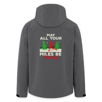 May all your Miles Be Merry Running Gift Gift - Men’s Recycled Softshell Jacket by Stanley/Stella - black - Back - AI Model Male 185 light (185cm)