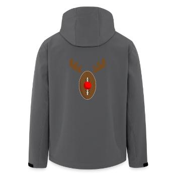Reindeer Football Christmas - Reindeer Football - Men’s Recycled Softshell Jacket by Stanley/Stella - black - Back - AI Model Male 185 light (185cm)