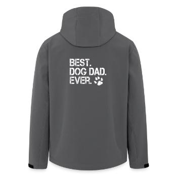 Best dogs father! Dog owner gift - Men’s Recycled Softshell Jacket by Stanley/Stella - black - Back - AI Model Male 185 light (185cm)
