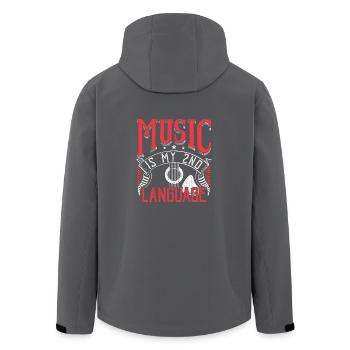 Music is My 2nd Language - Men’s Recycled Softshell Jacket by Stanley/Stella - black - Back - AI Model Male 185 light (185cm)