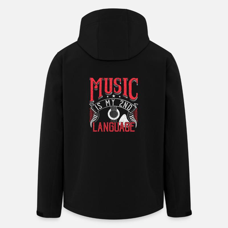 Music is My 2nd Language - Men’s Recycled Softshell Jacket by Stanley/Stella - black