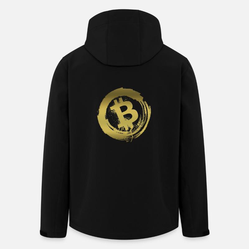 Bitcoin in Gold - Recycelte Männer Softshell-Jacke von Stanley/Stella - Schwarz