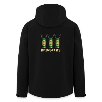 Reinbeers Drôles de canettes de bière Renne Noël - Veste softshell homme en polyester recyclé Stanley/Stella - noir - Dos - AI Model Male 185 light (185cm)
