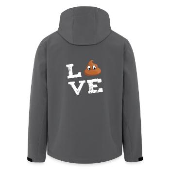 Poop Emoticon Kacke Scheisse Kackhaufen Liebe Gesc - Recycelte Männer Softshell-Jacke von Stanley/Stella - Anthrazit - Hinten - AI Model Male 185 light (185cm)