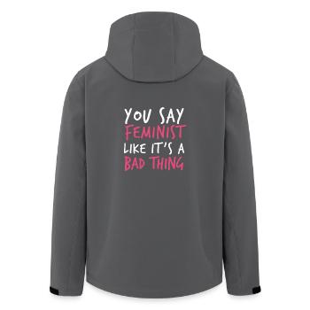 Vous dites féministe comme c'est une mauvaise chose - Veste softshell homme en polyester recyclé Stanley/Stella - noir - Dos - AI Model Male 185 light (185cm)