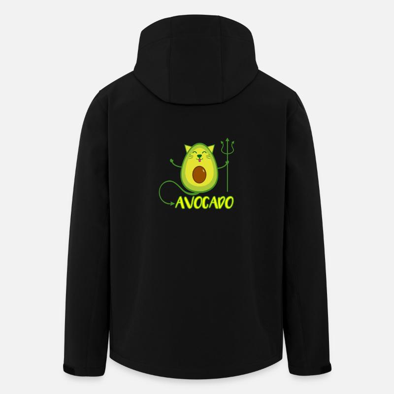 Chat avocat cadeau végétalien - Veste softshell homme en polyester recyclé Stanley/Stella - noir