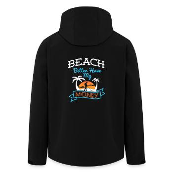 Plage Il vaut mieux avoir mon argent - Veste softshell homme en polyester recyclé Stanley/Stella - noir - Dos - AI Model Male 185 light (185cm)