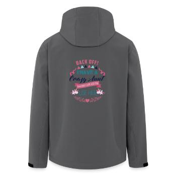 I Have a Crazy Aunt I'm Not Afraid to Use Her - Men’s Recycled Softshell Jacket by Stanley/Stella - black - Back - AI Model Male 185 light (185cm)